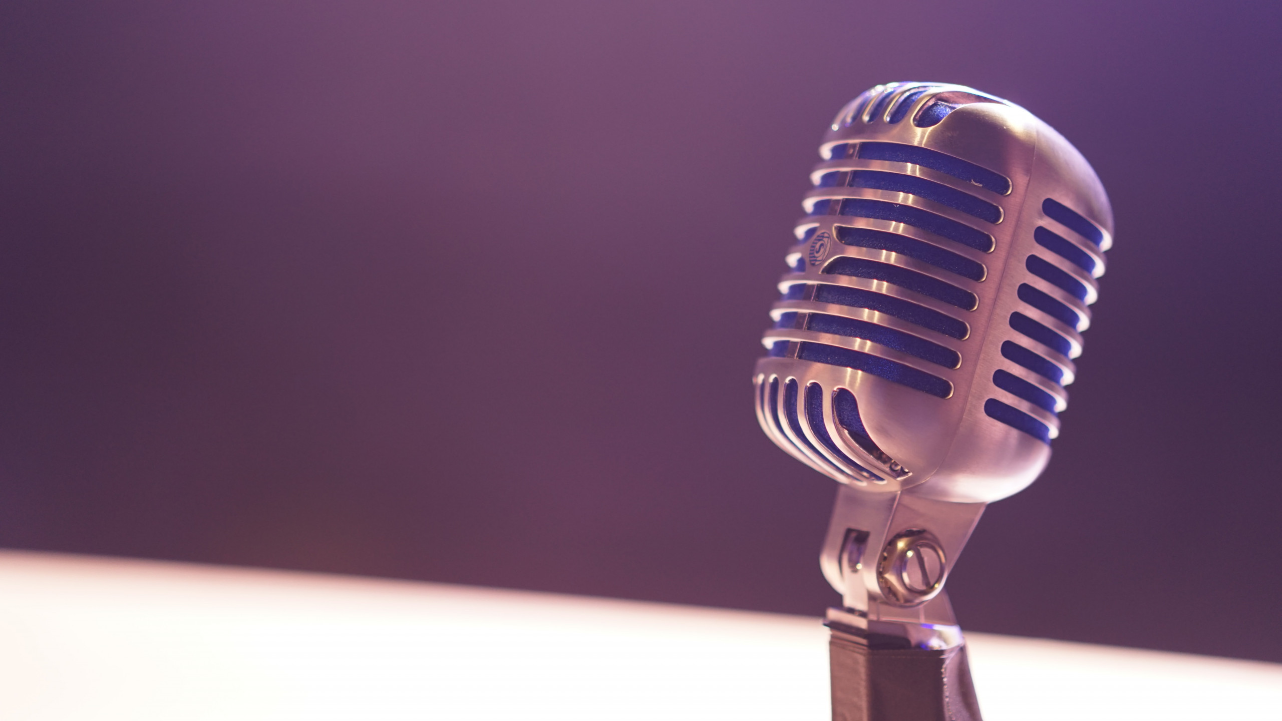 Podcast microphone on desk